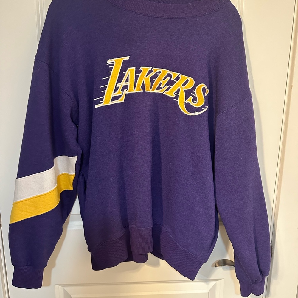 Vintage Purple Lakers Sweatshirt with Yellow and White Accents